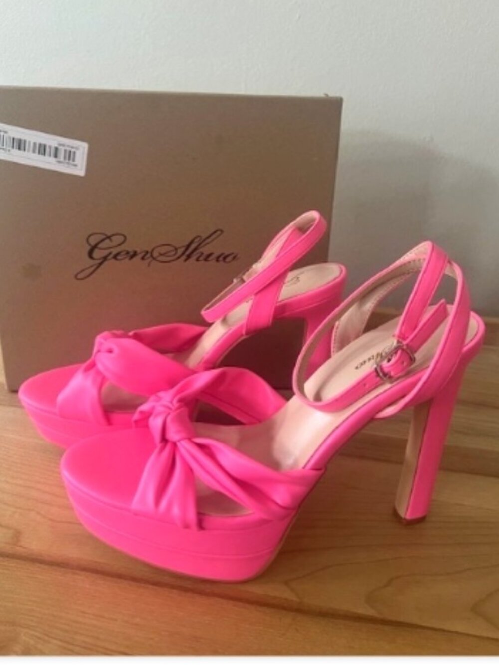 Genshuo Hot Pink Platform Heels – Party, Evening wear – Size 9 NIB